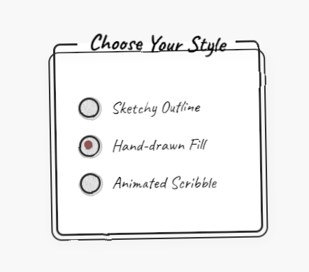 hand drawn radio buttons